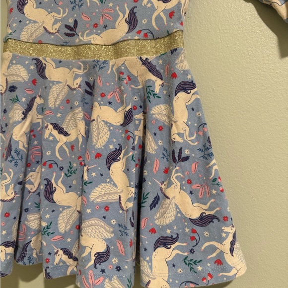 Whimsical Mini Boden Light Blue Twirl Dress with Unicorns - Picture 5 of 7